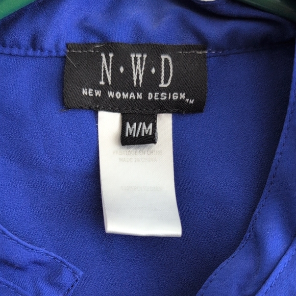 Blue Button-Up Blouse - Picture 2 of 3